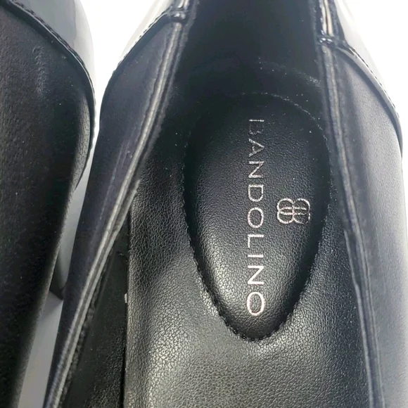Bandolino Azia black leather block heel with front bow detail shoe in a size 8 - Picture 6 of 9